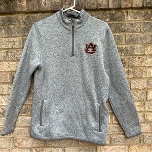 AUBURN Gen2 Half-Zip Heathered Grey Sweater-Knit  Pullover Size Medium w/Pockets